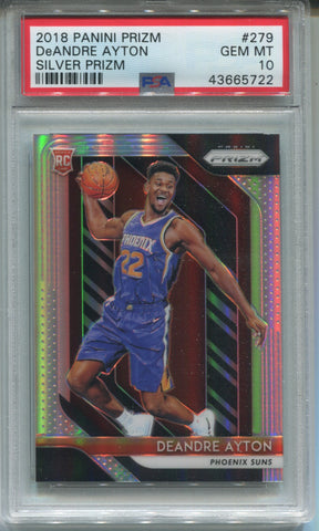 2018-19 Deandre Ayton Panini Prizm HOLO SILVER ROOKIE RC PSA 10 #279 Phoenix Suns 5722