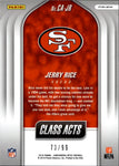2018 Jerry Rice Panini Contenders Optic CLASS ACTS PURPLE San Francisco 49ers #CA-JR