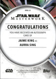 2022 Jaime King as Aurra Sing Autograph Topps Star Wars Masterwork #MWA-JK AUTO 3