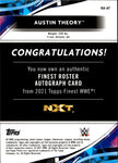 2021 Austin Theory Topps Finest ORANGE REFRACTOR AUTO 23/25 AUTOGRAPH #RA-AT NXT