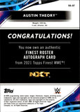 2021 Austin Theory Topps Finest ORANGE REFRACTOR AUTO 23/25 AUTOGRAPH #RA-AT NXT