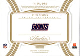 2025 Phil Sims Panini Flawless SAPPHIRE BLUE FOIL PATCH AUTO 02/10 AUTOGRAPH RELIC #PA-PSS New York Giants