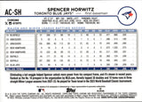 2024 Spencer Horwitz Topps Chrome ROOKIE PURPLE SPECKLE REFRACTOR AUTO 293/299 AUTOGRAPH RC #AC-SH Toronto Blue Jays