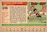 1955 Tom Hurd Topps ROOKIE RC #116 Boston Red Sox BV $15