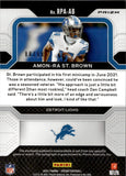 2021 Amon-Ra St. Brown Panini Prizm ROOKIE PATCH AUTO 88/99 AUTOGRAPH RELIC RC #RPA-AB Detroit Lions