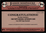 2024 Jasson Dominguez Topps BLACK 1989 DESIGN ROOKIE AUTO 096/199 AUTOGRAPH #89BA-JD New York Yankees *NRMT*