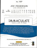 2019 Joc Pederson Panini Immaculate RED FOIL BAT 09/49 RELIC #137 Los Angeles Dodgers