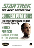 2011 Bruce French as Sabian Genestra Rittenhouse The Complete Star Trek: The Next Generation Series 1 AUTO AUTOGRAPH #_BRFR The Drumhead 2