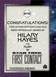 2011 Hillary Hayes as Ruby Rittenhouse Star Trek Classic Movies & Heroes AUTO AUTOGRAPH #A115 First Contact
