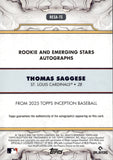 2025 Thomas Saggese Topps Inception RED ROOKIE AND EMERGING STARS AUTO 30/99 AUTOGRAPH RC #RESA-TS St. Louis Cardinals