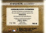 2005 Adrian Beltre Fleer America's Pastime GOLD FIRST NAME BASES AUTO 19/96 AUTOGRAPH #FNB-AB Seattle Mariners HOF