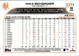 2022 Max Scherzer Topps Chrome GREEN REFRACTOR 71/99 #66 New York Mets