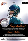 2023 Tanner McKee Leaf Pro Set Platinum ROOKIE GREEN ICE AUTO 2/2 AUTOGRAPH RC #PL-TM1 Philadelphia Eagles