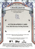 2024 Chase Davis Topps Bowman Sterling PROSPECT AUTOGRAPHS ROOKIE RC AUTO #PA-CDA St. Louis Cardinals