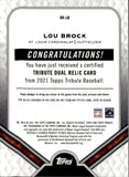 2021 Lou Brock Topps Tribute PURPLE DUAL JERSEY 25/50 RELIC #DR-LB St. Louis Cardinals HOF