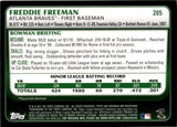 2011 Freddie Freeman Bowman ROOKIE RC #205 Atlanta Braves 1