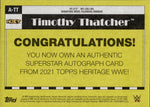 2021 Timothy Thatcher Topps Heritage RED ROOKIE AUTO 09/10 AUTOGRAPH RC #A-TT NXT