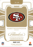 2025 Mario Manningham Panini Flawless DOWN & DIRTY EMERALD GREEN NAMEPLATE LETTER "M" 10/10 RELIC #19 San Francisco 49ers