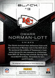 2025 Omarr Norman-Lott Panini Black ROOKIE AUTO 198/99 AUTOGRAPH RC #138 Kansas City Chiefs