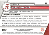 2023 Justice Haynes Bowman University Chrome 1ST BOWMAN AUTO AUTOGRAPH #85 Alabama Crimson Tide
