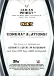2020 Damian Priest Topps WWE Undisputed SUPERSTAR AUTO 005/199 AUTOGRAPH #A-DP NXT