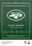 2021 Elijah Moore Panini Immaculate ROOKIE PATCH AUTO 17/99 AUTOGRAPH RC #RPA-EM New York Jets