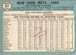 1965 New York Mets Topps #551 Team Checklist