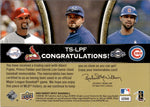 2008 Albert Pujols Prince Fielder Derek Lee Upper Deck Sweet Spot SWEET SWATCH TRIPLE JERSEY RELIC #TSLPF Cardinals Brewers Cubs