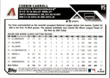 2023 Corbin Carroll Topps Chrome SEPIA REFRACTOR ROOKIE RC #95 Arizona Diamondbacks 2
