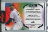 2024 Dave Stewart Leaf Metal INSCRIPTIONS BLUE AUTO 035/100 AUTOGRAPH #MI-DS1 Oakland A's