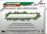 2020 Yordan Alvarez Topps Walmart Holiday Mega ROOKIE AUTO 07/10 AUTOGRAPH RC #HWA-YA Houston Astros