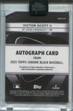 2025 Victor Scott II Topps Chrome Black BLUE REFRACTOR AUTO 110/150 AUTOGRAPH #CBA-VS St. Louis Cardinals