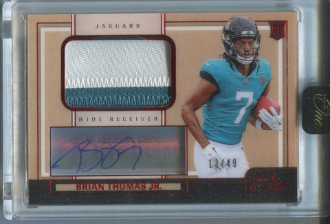2024 Brian Thomas Jr. Panini One RED ROOKIE JUMBO PATCH AUTO 13/49 AUTOGRAPH RELIC #103 Jacksonville Jaguars