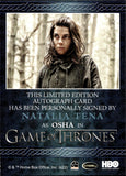 2022 Natalia Tena as Osha Rittenhouse Game of Thrones The Complete Series Volume 2 BLUE AUTO AUTOGRAPH #_NATE 1