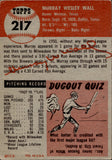 1953 Murray Wall Topps #217 Milwaukee Braves BV $50