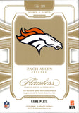 2025 Zach Allen Panini Flawless EMERALD GREEN DOWN & DIRTY NAME PLATE LETTER "N" #39 Denver Broncos