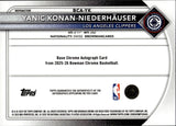 2025-26 Yanic Konan-Niederhauser Topps Chrome ROOKIE REFRACTOR AUTO 227/499 AUTOGRAPH #BCA-YK Los Angeles Clippers