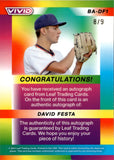 2023 David Festa Leaf Vivid ROOKIE AUTO 8/9 AUTOGRAPH #BA-DF1 Minnesota Twins