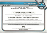 2022 Jerome Ford Bowman University Chrome 1ST BOWMAN REFRACTOR AUTO AUTOGRAPH #BCPA-JF Cleveland Browns