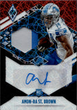2021 Amon-Ra St. Brown Panini Phoenix ROOKIE PREMIER LAZER PATCH AUTO AUTOGRAPH RELIC #RJA-ASB Detroit Lions
