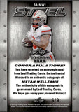 2023 Miyan Williams Leaf Trinity BLUE TUNGSTEN STEEL ROOKIE AUTO 6/9 AUTOGRAPH #SA-MW1 Ohio State