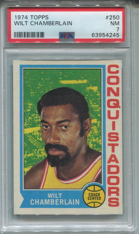 1974-75 Wilt Chamberlain Topps ABA PSA 7 #250 San Diego Conquistadors HOF 4245