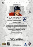 2025-26 Henrik Sedin Upper Deck Artifacts PURPLE DUAL PATCH 07/15 RELIC #152 Vancouver Canucks
