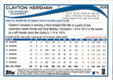 2014 Clayton Kershaw Topps WALMART BLUE BORDER #400 Los Angeles Dodgers
