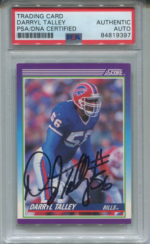 1990 Darryl Talley Score PSA/DNA AUTHENTIC AUTO AUTOGRAPH #156 Buffalo Bills 9397