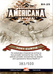 2008 Tony Curtis Donruss Threads BASEBALL AMERICANA SHIRT 383/500 RELIC #BA-25