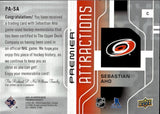 2021-22 Sebastian Aho Upper Deck Premier ATTRACTIONS JERSEY 25/99 RELIC #PA-SA Carolina Hurricanes