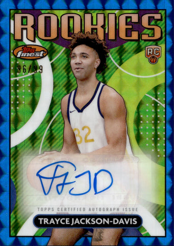 2023-24 Trayce Jackson-Davis Topps Finest ROOKIE AUTOGRAPH BLUE GEOMETRIC AUTO 96/99 Golden State Warriors #RFA-TJD