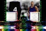 2024 Chris Webber Juwan Howard Leaf In the Game Used GAME USED 2 DUAL JERSEY 8/45 Sacramento Kings Michigan Wolverines #IG2-3