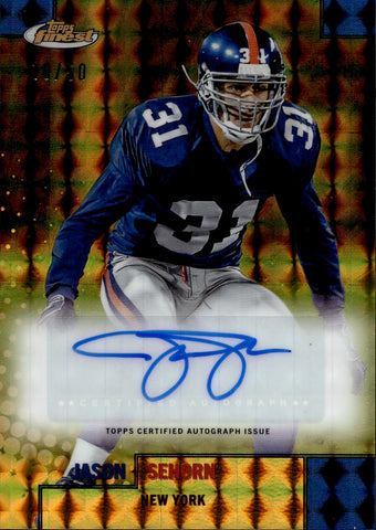 2024 Jason Sehorn Topps Finest GOLD GEOMETRIC REFRACTOR AUTO 10/50 New York Giants #FBA-JS